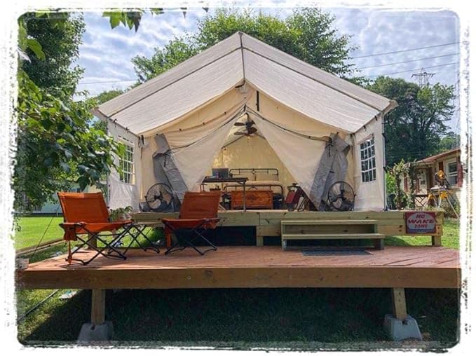 WHITEDUCK Porch for Alpha Wall Tent, Complete with Heavy Duty Aluminum Frame, Angle Kits & Stakes for Hunting, Family Camping & Outdoor Activities (8'x10', Canvas)