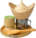 6-Piece Mini Sticky Rice Steamer Set - Bamboo Basket & Thai Rice Cooker, Portable for Camping