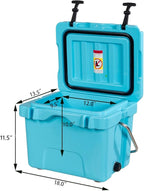 Goplus 16 Quart Cooler, 24-Can Capacity Ice Chest with 2 Cup Holders, 3-5 Days Ice Retention, Portable Insulated Ice Box for Camping, Fishing Outdoor Activities
