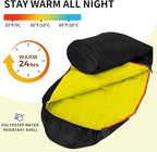 KAMPKEEPER Mummy Sleeping Bag, Cold Weather Camping Sleeping Bag, 32℉ 3-4 Seasons Adults Sleeping Bag, Non-Snag Zipper with Adjustable Hood for Backpacking, Hiking