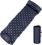 QINGFAN Outdoor Camping Inflatable Mattress Sleep Pad with Pillows Travel Mat Folding Bed Light Weight Air Cushions