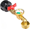 Propane Refill Adapter for 1 lb Tanks, 20lb to 1lb Converter with Gauge Valve, Brass Elbow Propane Tank Refill Adapter for BBQ Grill Stove Camping