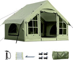 2025 Upgraded Waterproof Inflatable Camping Tent, Large Blow-Up Air Tent, No Assembly Needed Luxury Glamping House, Oxford Fabric
