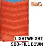 Kelty Galactic Down 30 Degree Sleeping Bag, 550 Fill Power RDS Trackable Down, Backpacking and Camping, Zip Together for 2P Sleeping Bag