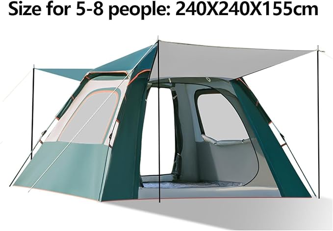 Camping Tent, Family Cabin Tents,Family Dome Waterproof Backpacking Tent Easy Setup UV Cut Sun Shelter Tent, Instant Camping Tents, for Picnic,Camping. L Green