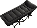 Folding Camping Cot,Camping Cot for Adults, Portable Folding Cot for Sleeping Lightweight Tent Cot with Storage Backpack Supports 160kg(Black)