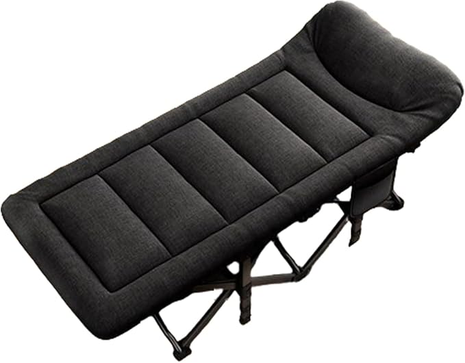 Folding Camping Cot,Camping Cot for Adults, Portable Folding Cot for Sleeping Lightweight Tent Cot with Storage Backpack Supports 160kg(Black)