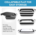 Collapsible BBQ Prep Tub for Meal Prep, Marinating, and Food Storage - Includes Cutting Board and Locking Lid,Ideal Gifts for Christmas,Dad,mother (X-Large) Black