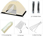 Portable Camping Tent, 2 Person Lightweight, Waterproof Windproof, UV Protection for Outdoor US