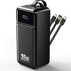 80000mAh Power Bank, 35W Fast Charging Portable Charger Built-in 3 Cables with 7 Ports, High Capacity External Battery Pack for iPhone,Galaxy,Steam Deck, Camping Travel Essentials