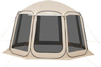 VEVOR Pop up Screen House Tent, 12 x 11 ft, 10-12 Person Screen Gazebo with Extended Awning, Portable Screened in Canopy with Carry Bag, Netting Sides, for Patio, Backyard, and Outdoor Activities