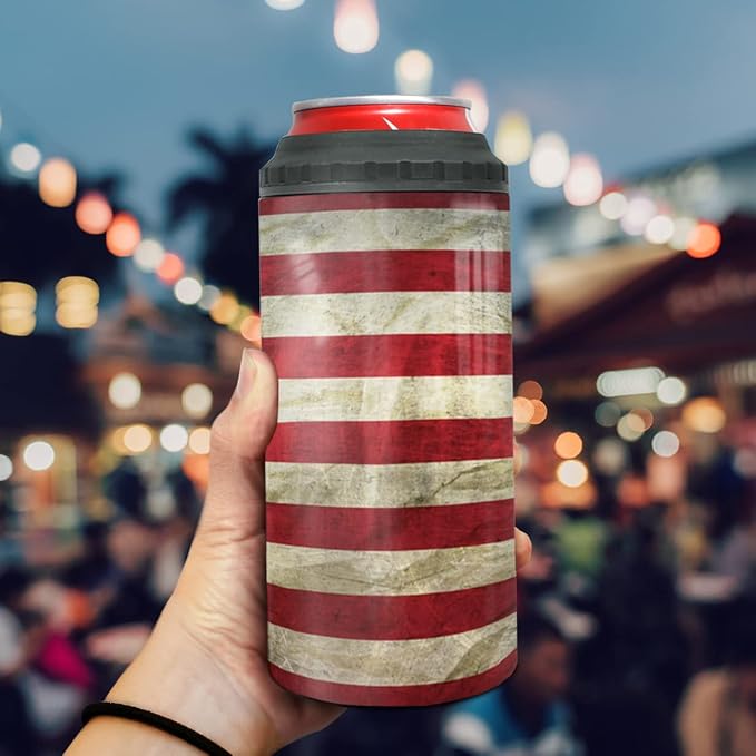 winorax American Flag Tumbler 4-in-1 Design 12oz Stainless Steel Insulated Tumblers 4th Of July Cups With Lids Coffee Travel Mug Cup For Men Boys Dad Grandpa Fathers Day