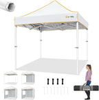 Hoteel 6.6 x 6.6 Pop up Canopy,Easy Up Heavy Duty Canopy with 4 Sidewalls,Upgrade Hexagonal Tube UPF50+ 1500mm Waterproof,Outdoor Canopy Tent with Carry Bag for Commercial Events,Beach,Camping,White