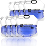 24/7 BAGS 8 Pack Collapsible Water Container Bag 2.6 Gallon/10 Liter, Heavy Duty with Carry Handles, Hikes, Trips, Weather Emergencies, and More, Foldable Water Bag