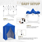 EAGLE PEAK 5x5 Instant Canopy with 4-Side Wall Panels, Small Pop up Portable Canopy Tent with Carry Bag, Light Weight Sun Shelter for Sports, Camping and Beach, Blue