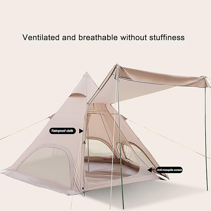 Pyramid Outdoor Tent,Oxford Cloth Waterproof Tent,Family Camping Tent Quick Set up Tent for Beach,Traveling,Hiking,Mountaineering,Outdoor Activities