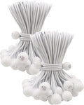 Ball Bungee Cords 100 Pcs, 6 Inch Bungee Cords with Balls, Small Bungee Cords Heavy Duty Outdoor, Bungee Balls for Tarp Tie Down Tarp Camping Tents (White)