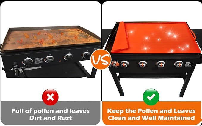 Griddle Silicone Protective Mat Accessory compatible with Camp Chef Single Burner Fry Griddle 14 in. x 16 in, Heavy Duty Food Grade Silicone Mat, Protects Grill from Rodents, Insects, Debris Rust