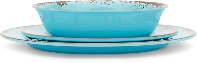 Fox Run Melamine Dinnerware Set, Multicolor, 12 Piece