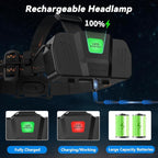 KYEKIO 6Pack Rechargeable Headlamps for Adults, Super Bright Head Lamps LED Rechargeable, 4Mode Head Lights for Forehead Hard Hat, Adjustable Focus 90°Headlight, Waterproof LED Headlamp Camping