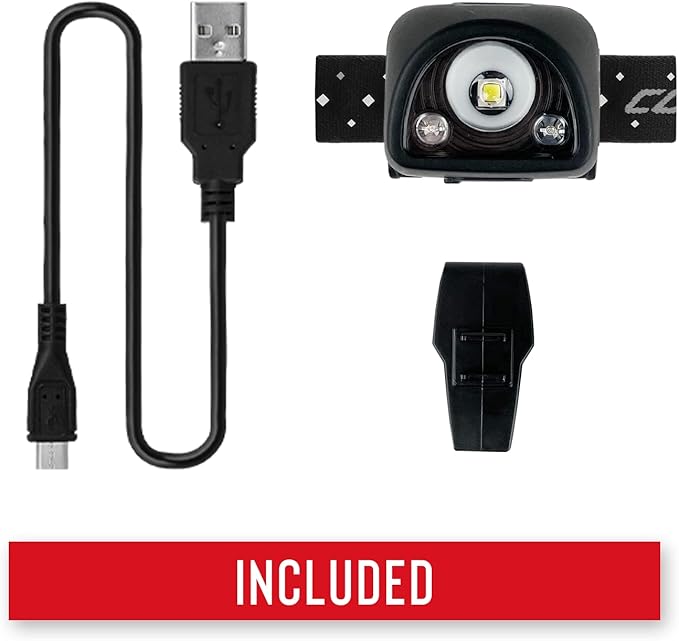 Coast FL1R 435 Lumen Dual Color (White/Red) Rechargeable LED Headlamp, Recharging Accessories Included