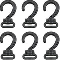 ZZLZX 6PCS Plastic Swivel Tent Hooks 1-inch Inner Diameter Multi Functional Backpack Hooks Webbing Question Mark Buckles for Handbags Purses Outdoor Camping and Mountaineering Accessories