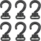 ZZLZX 6PCS Plastic Swivel Tent Hooks 1-inch Inner Diameter Multi Functional Backpack Hooks Webbing Question Mark Buckles for Handbags Purses Outdoor Camping and Mountaineering Accessories