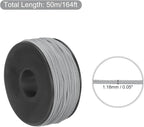 MECCANIXITY 1.18mm x 164 Feet Paracord Micro Cord Rope 100 LB Polyester Braided Cord Spool for Camping Outdoor Jewelry Bracelet, Silver