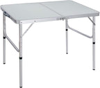 Aluminum Folding Table 4 Foot, Adjustable Height Lightweight Portable Camping Table for Picnic Beach Outdoor Indoor, White 48 x 24 inches
