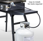 ATKKE Propane Hose Adapter 1lb to 20lb with Gauge, 4FT Propane Tank Grill Adapter Converter for Weber Q Grill, Mr. Heat Propane Heat, Blackstone 17/22‘’ Griddle, Coleman Camping Stove and More