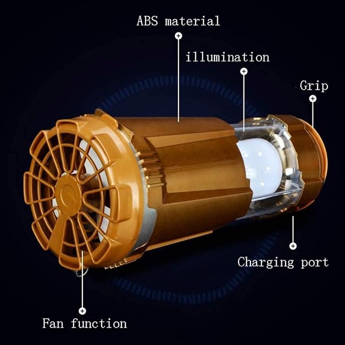 Outdoor Tent Light Lantern Solar Power Collapsible Lamp Flashlight Emergency Torch Camping Lamp Camping Light (Color : Gold)