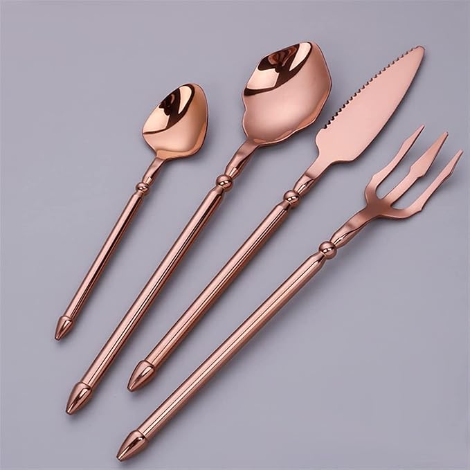 Cutlery Set Tableware Silverware Stainless Steel Handle,Stainless Steel Cutlery Sets Flatware Sets Knife Fork Spoon Mixed Cutlery Sets Western Dinnerware Camping Travel P