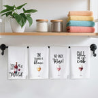 4Pcs Funny Wine Kitchen Towels 24x14 Inch, Merlot Cab Alcohol Decor Waffle Weave Hand Towels for Kitchen Bar, White Absorbent Microfiber Dish Cloth Tea Towel, Housewarming Gifts for Women Hostess