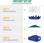 COBIZI 13x26 Pop Up Canopy with 6 Removable Sidewalls Heavy Duty Canopy Party Tents for Parties, Outdoor Wedding Large Event Tent Wind Waterproof UPF 50+ Easy Up with Roller Bag, Dark Blue