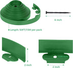 2-Inch x 50 FT Landscape Edging Border with 75 Spikes, Garden Edging Border Lawn Edging Border, Plastic Edging Border Flexible for Garden Flower Beds Lawn Yard Paver Pathway (Green)
