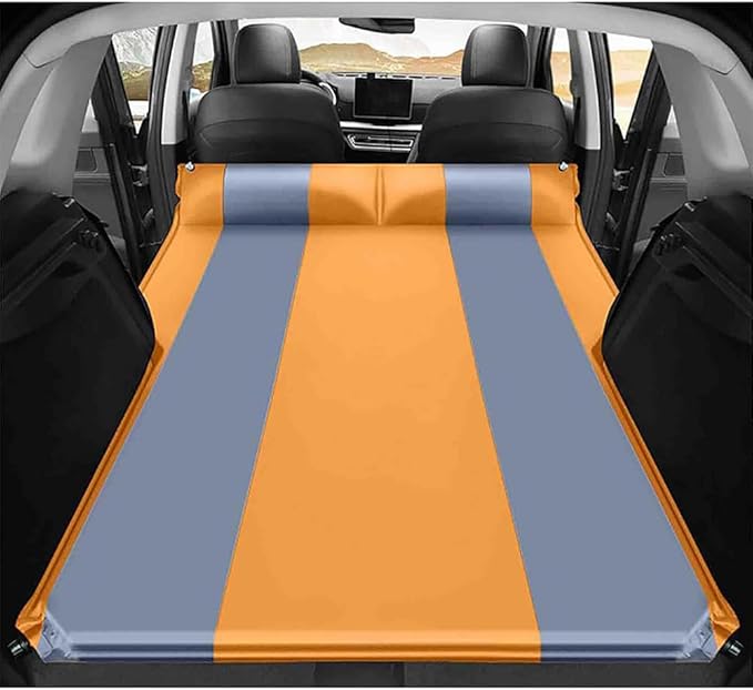 Car Inflatable Mattress for Ford Expedition Max 2018 2019 2020 2021 2022 2023 2024 Self Inflating Sleeping Pad Thickened Air Bed Cushion Camping Travel Mattress Multifunctional,Orange