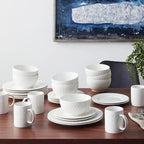 Dinner Plates Set 32 Piece Plate Set Kitchen Tableware Dish Ceramic Dishes to Eat Sets Food Dining Bar Home