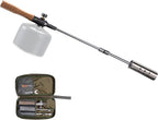 CAMPINGMOON Camping Grill Torch Dual Fuel Head Flame Adjustable for Charcoal Starter with Storage Case MT-3955/I-1010 (Isobutane)