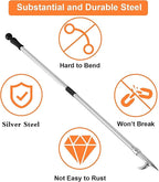 BsBsBest Fire Poker for Fire Pit, 31 Inch Extra Long Portable Campfire Poker for Fireplace, Camping, Wood Stove, Outdoor and Indoor Use, Rust Resistant Stainless Steel Silver Finish