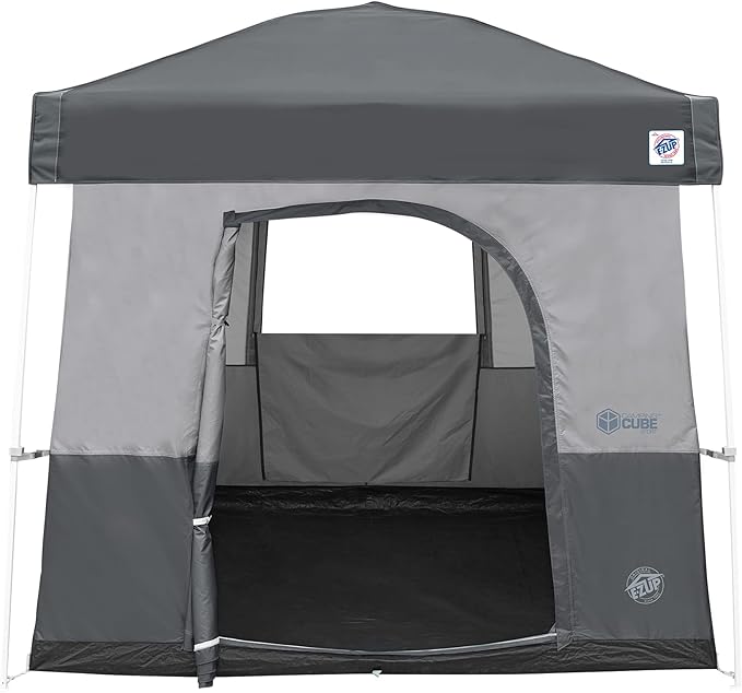 E-Z UP Camping Cube Sport, Converts 10' Angled Leg Canopy into Camping Tent