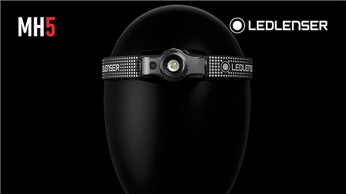 Ledlenser MH5 Rechargeable Outdoor Headlamp - Black, 400 Lumens - Ultra-Lightweight Design with Detachable Lamp Head - Advanced Focus System