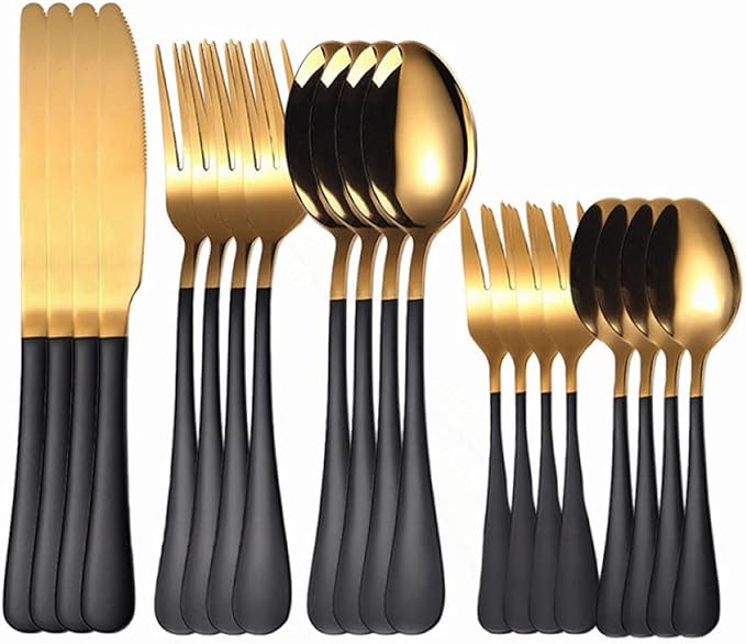 Flatware Sets Silver Cutlery Set Stainless Steel Tableware Sets Forks Spoons Knifes 20 Pcs Full Tableware Dinnerware Set Dropshipping Stainless Steel,