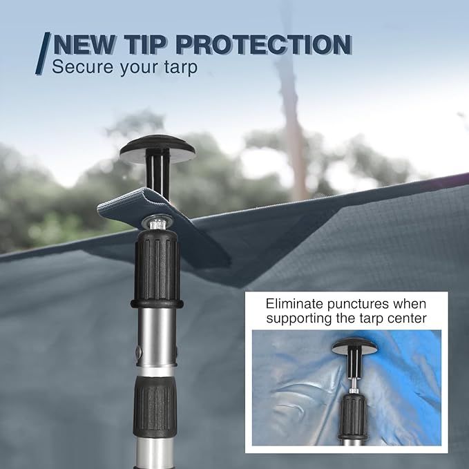 REDCAMP Telescoping Tarp Poles Adjustable, Portable & Lightweight 90" Aluminum Tent Poles for Tarp Shelter, Hammock Rain Fly, Awning - Set of 2