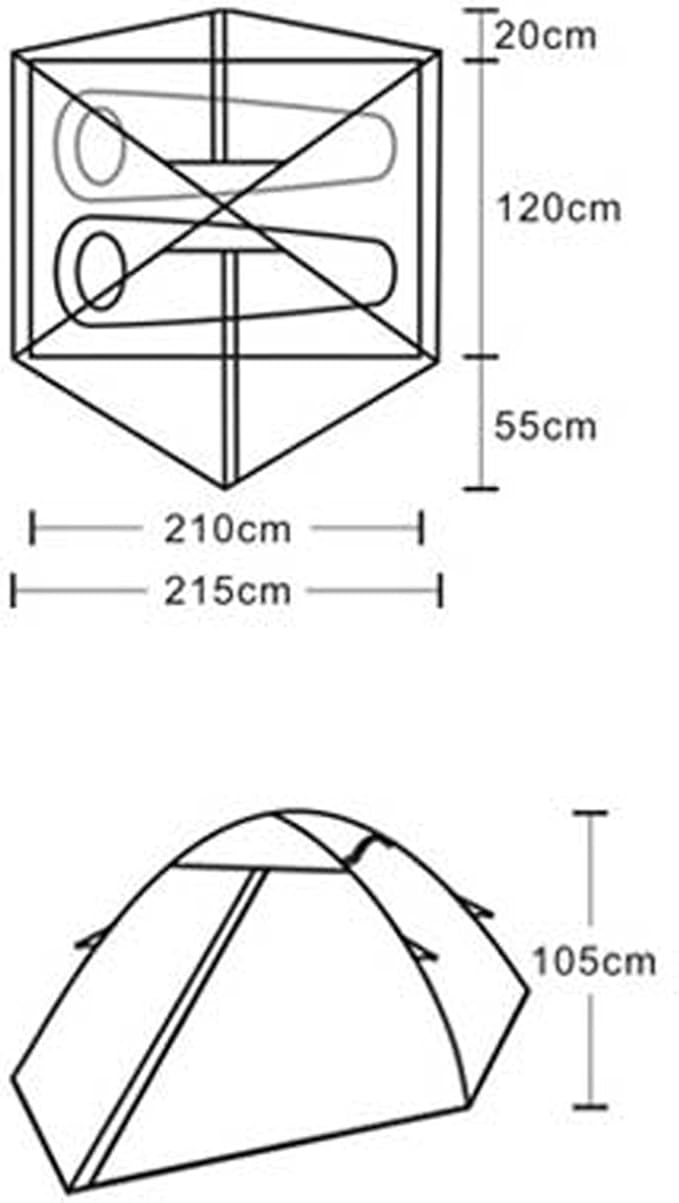 ELLEN Camping Tent Outdoor Travelite Backpacking Family Tent Instant Portable Shelter Easy Set-Up (Green-2 Person Tent)