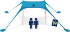 Sun Ninja Beach Tent Sun Shelter UPF50+ - Easy Pop Up Beach Canopy - Outdoor Shade for Camping Trips, Fishing, Backyard Fun Picnics - Sand Shovel, Ground Pegs & Stability Poles