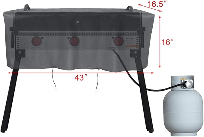 Hisencn Stove Cover for Camp Chef 3 Burner Stove, Heavy Duty 600D Polyester Outdoor Stove Cover, Water-Resistant Camp Chef Grill Cover for GB90D TB90LW TB90LWG TB90LWG15 SPG90B PRO90X