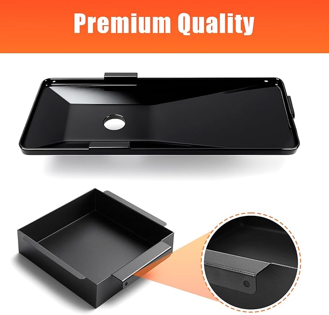 Uniflasy Grease Tray with Catch Pan for Char Griller 5050 5650 3070 5072, Texas Trio, for Chargriller Grill Drip Pan, Grease Catcher for Chargriller Accessories, Replacement Part Number 200163
