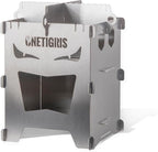 OneTigris Camping Backpacking Stove Portable Foldable Burning Wood Stove for Outdoor Hiking Picnic BBQ,Stainless Steel (Medium)