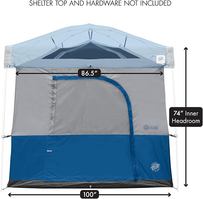 E-Z UP Camping Cube Sport, Converts 10' Angled Leg Canopy into Camping Tent