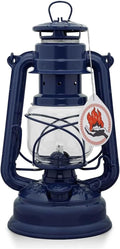 Feuerhand Outdoor Kerosene Fuel Lantern, German Made Weather Resistant Baby Special 276 Galvanized Hurricane Lamp for Camping or Patio, 10 Inches, Cobalt Blue
